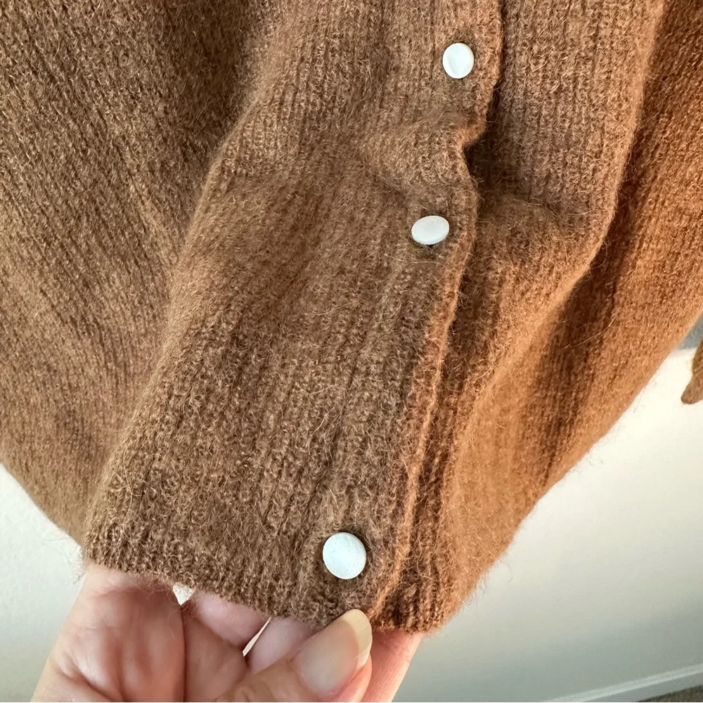 NWT Sezane Gaspard Cardigan Sweater Camel Brown SZ M - Picture 4 of 8